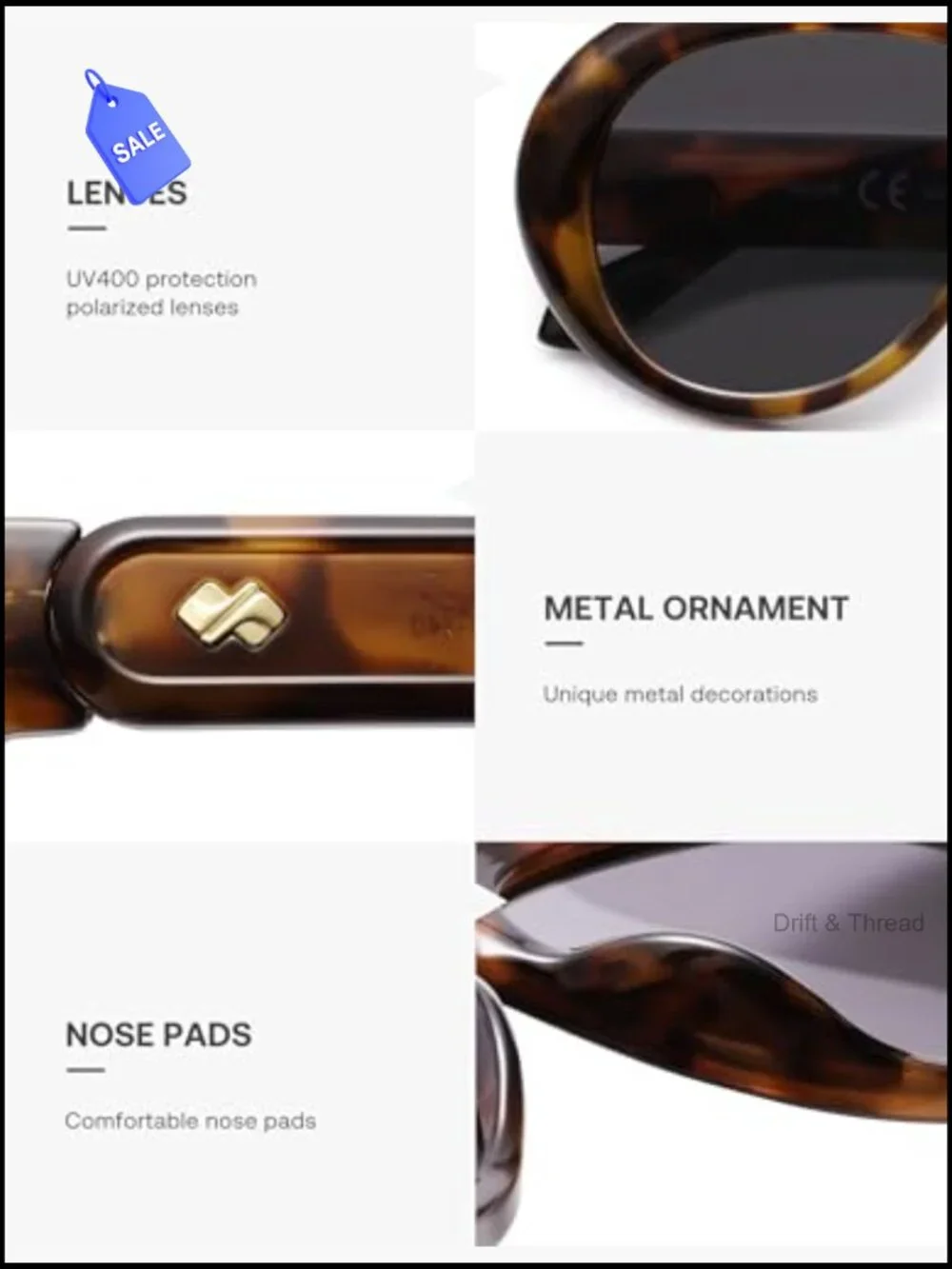 Oversized Retro Aviator Sunglasses UV400 Polarized Shield Unisex